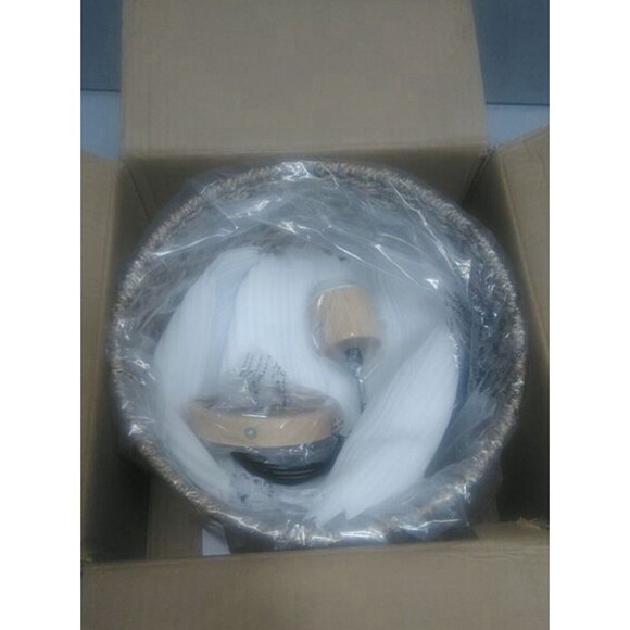 Hanging Ceiling Light Fixture 11.8”  Hand Woven Rattan Pendant Lamp Pendant NEW - Picture 2 of 7